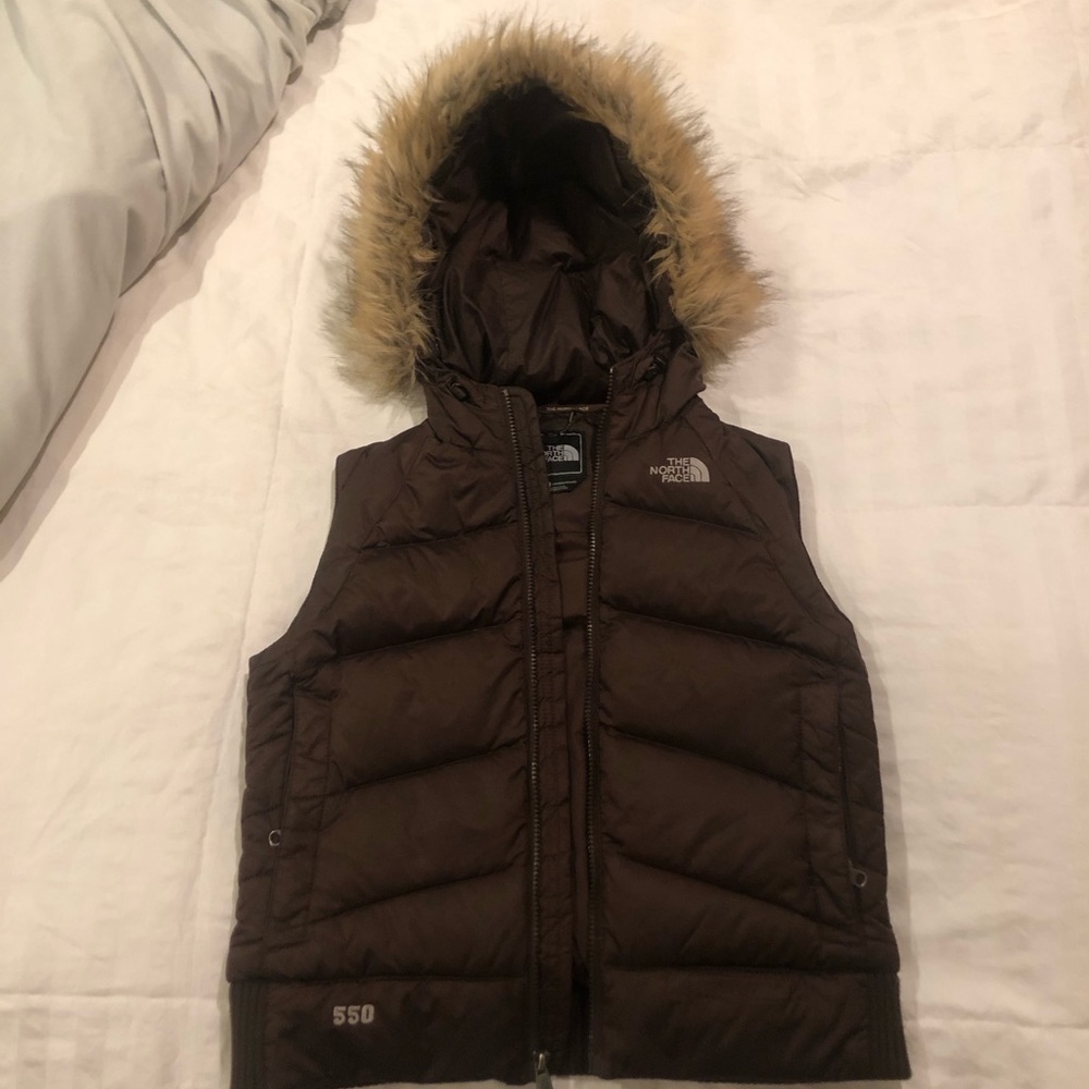 North face brown 550 puffer vest